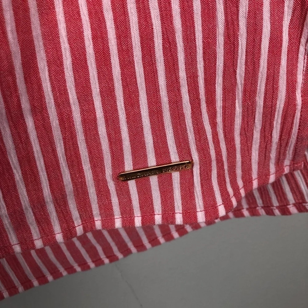 Michael Kors | Pink & White Striped Tie Blouse - Picture 5 of 6